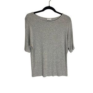 Vince Boat Neck Dolman Short Sleeve Shirt Grey-sz XXS